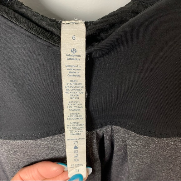 Black Lululemon tank top with built in Bra - Picture 5 of 5
